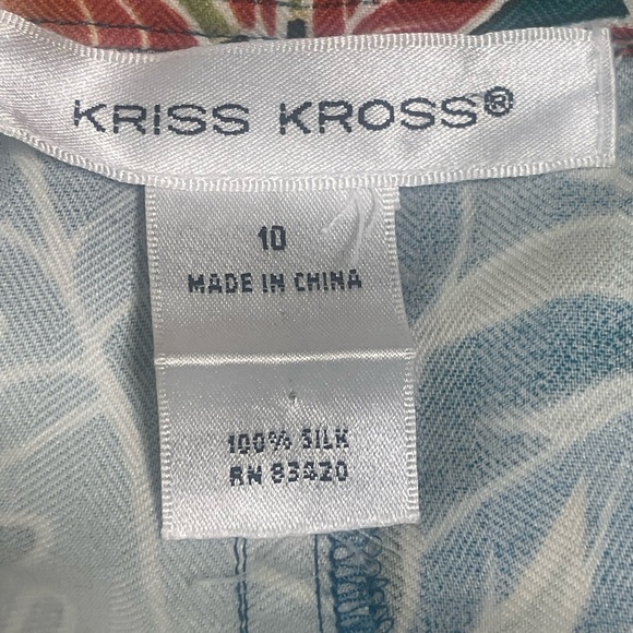 Kriss Kross Tropical Print Silk Skirt 10 - Picture 3 of 4